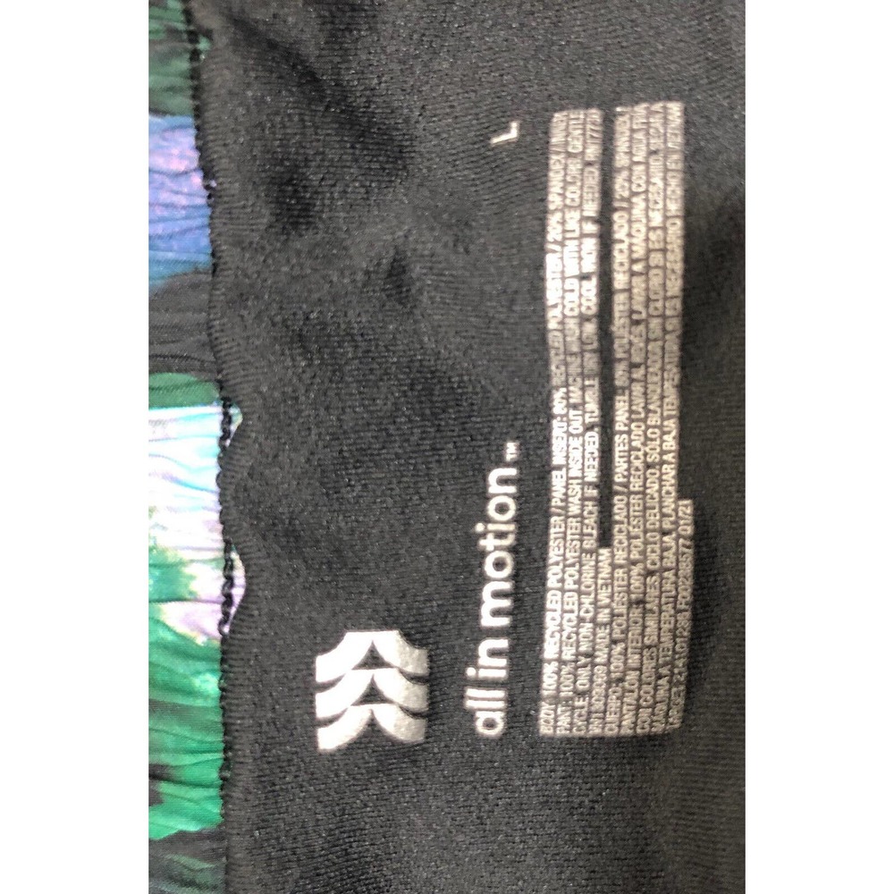 All In Motion Running Gym Shorts Sz L Unisex Black Blue Gym Fit Quick Dry A8 - Picture 3 of 4